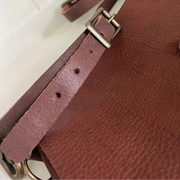 Lamb Leather Goods NEW Messenger Bison Leather Bag